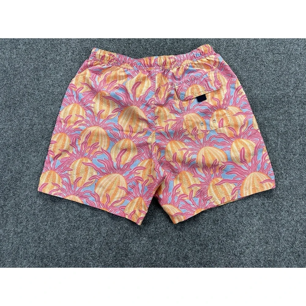 Vineyard Vines Mens Swim Trunks Shorts Medium Colorful Orange Pink Graphic Ocean